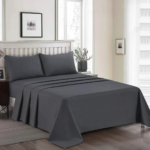 Grey Luxury Dyed Bedsheet Set- 5 Pcs