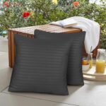 Grey Satin Stripe Cushion Cover (Pack Of 2)